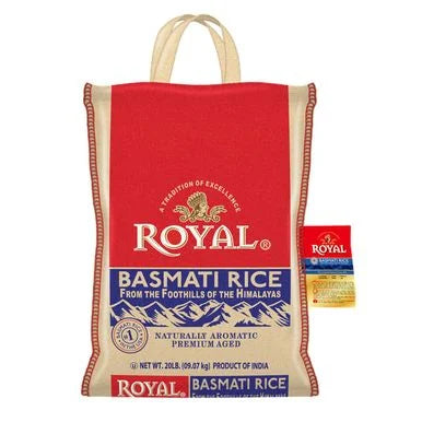 ROYAL BASMATI RICE WHITE (JUTE BAG) 20 LB