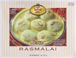 DEEP FOODS FRZN RASMALAI KESAR 12pc  1 KG